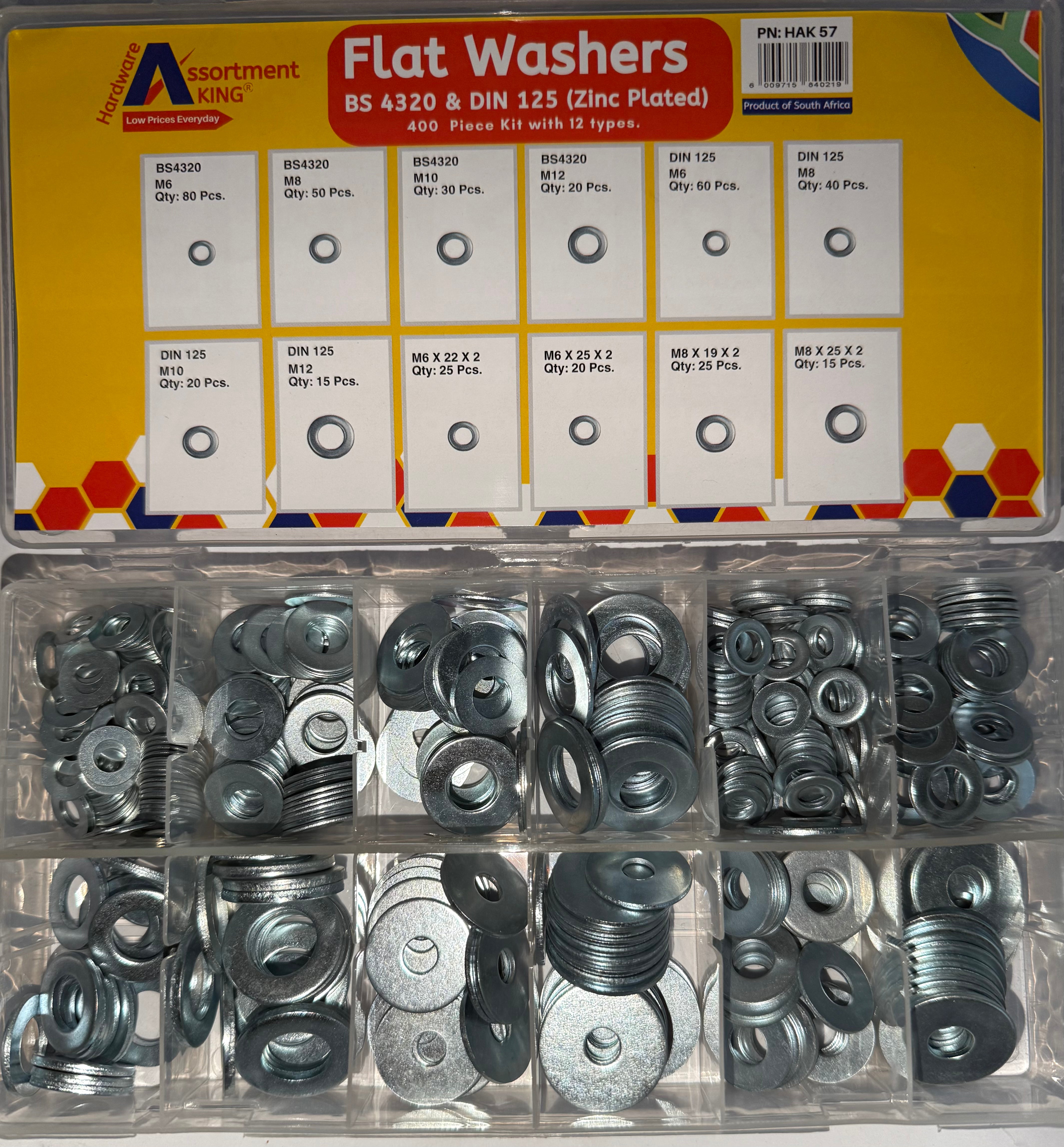 Flat Washers - Bs 4320 & Din 125 (Zinc Plated) - 400 Pieces | Large Box