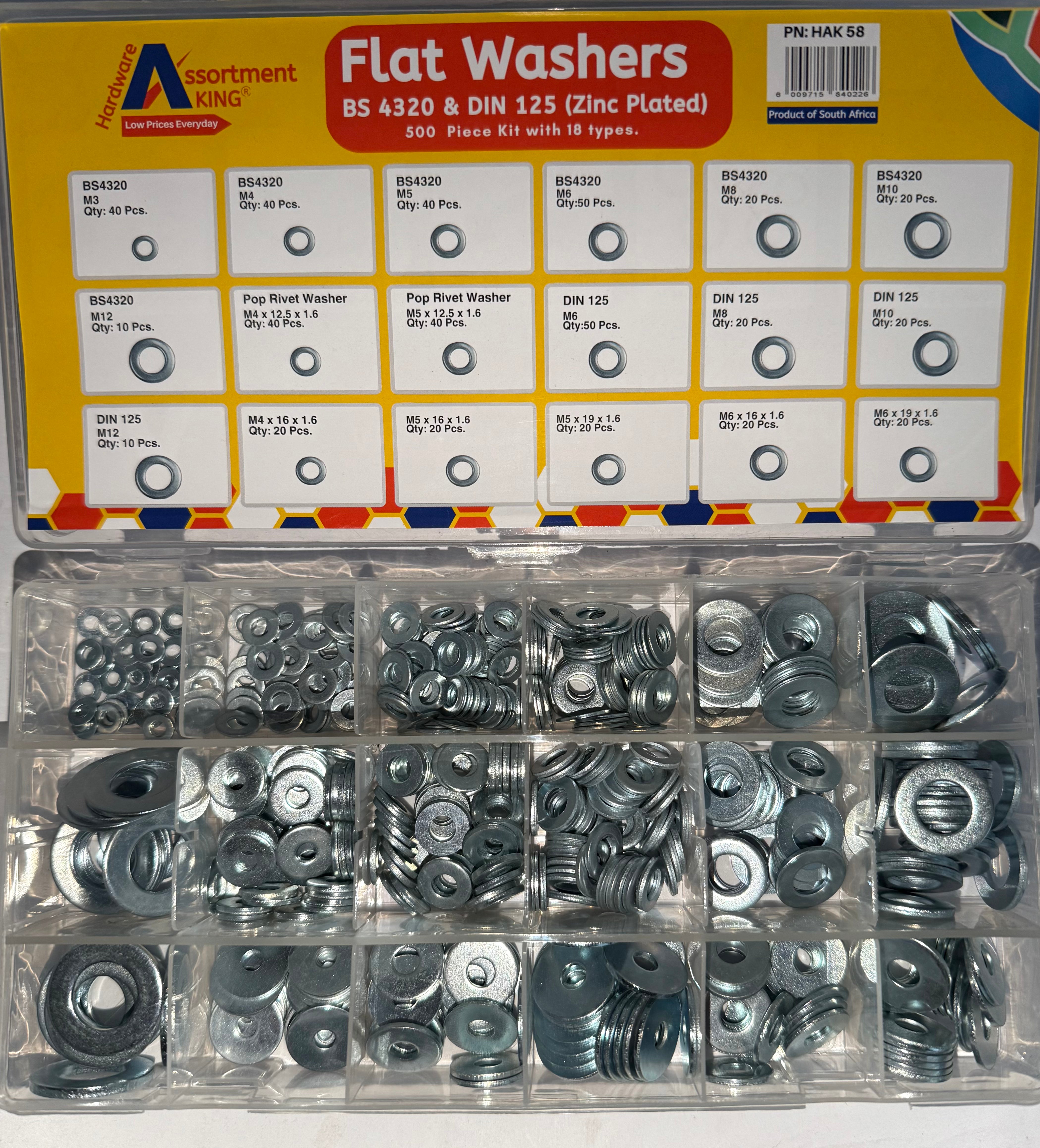 Flat Washers - Bs 4320 & Din 125 - Pop Rivet Washers (Zinc Plated) - 500 Pieces | Large Box
