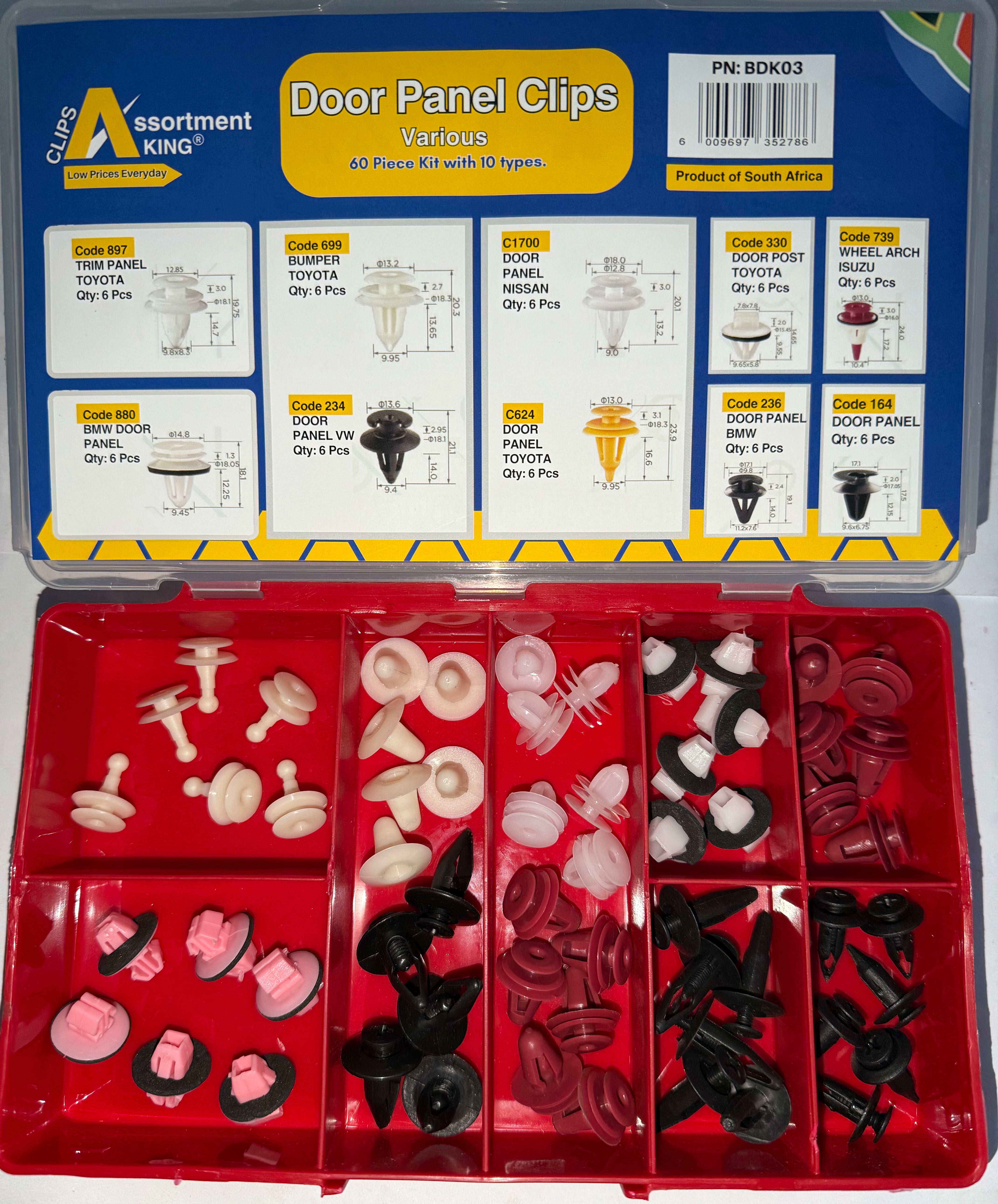 Door Panel Clips - Various | 60 PCS